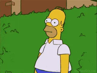 Homer Simpson hiding in a bush blank meme template