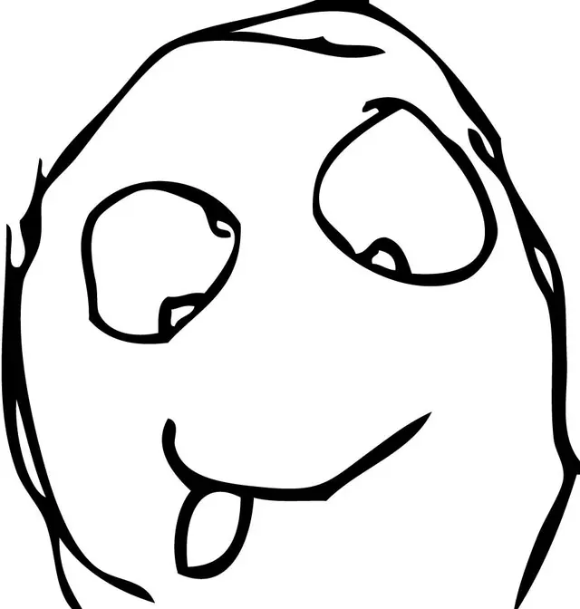 Шаблон мема «Derp face» без готовой подписи