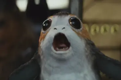 Scared Porg blank meme template