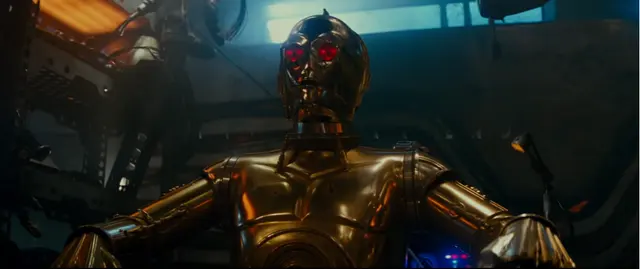Шаблон мема «C-3PO с красными глазами» без готовой подписи