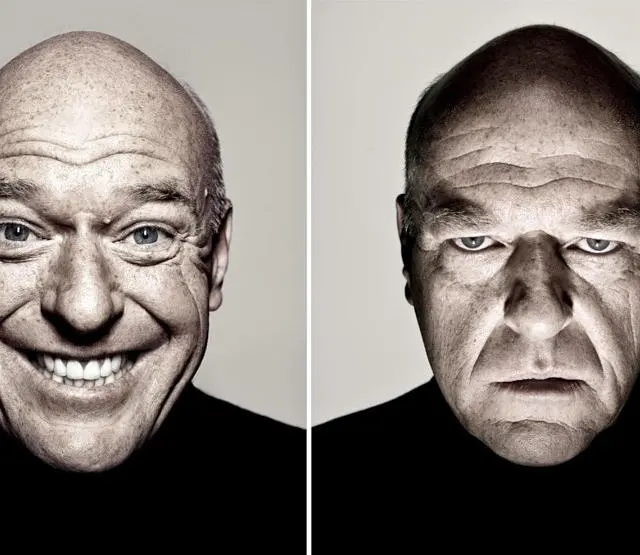 Cheerful and sad Dean Norris blank meme template