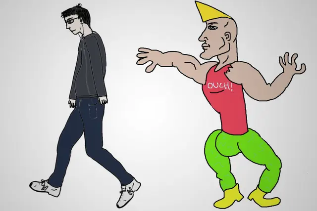 Virgin and Chad meme template