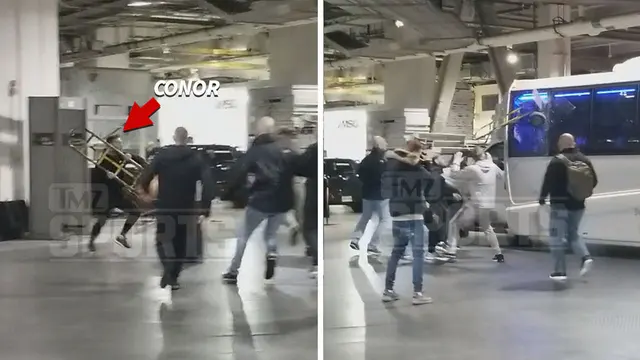 Шаблон мема «Нападение Макгрегора на автобус»