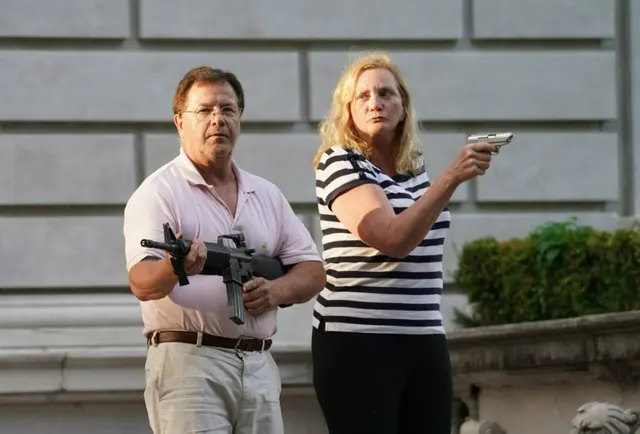 White couple with guns blank meme template