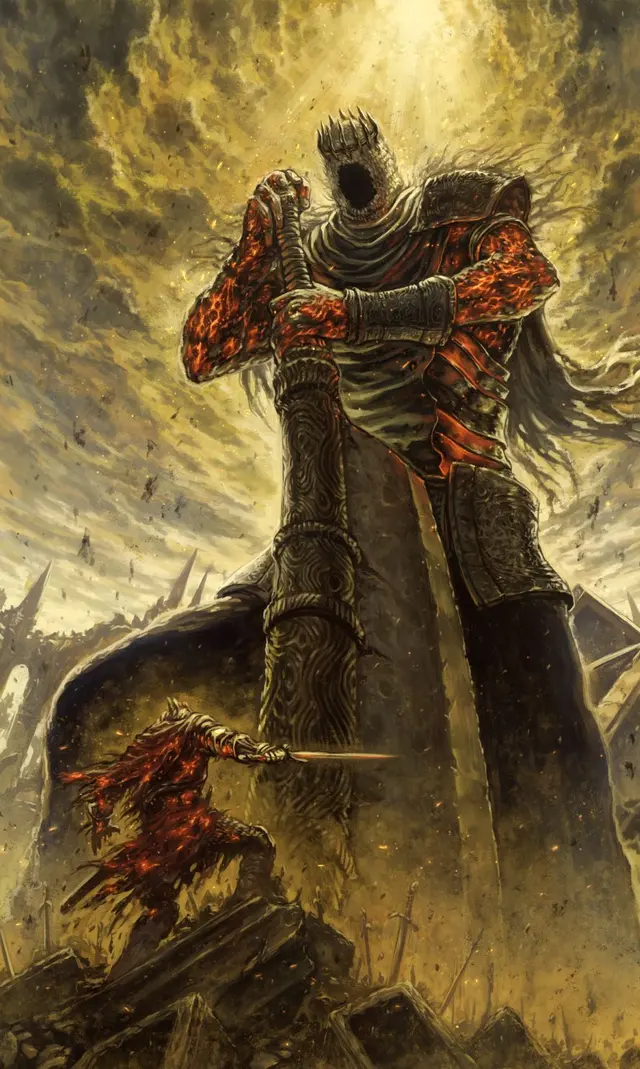 Шаблон мема «Йорм Dark Souls» без готовой подписи