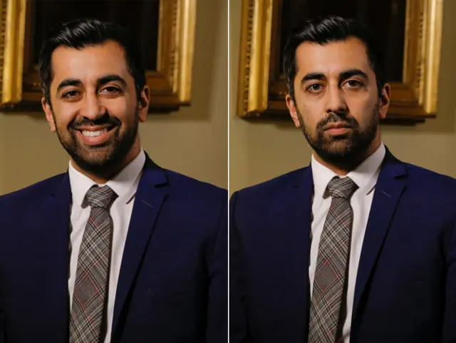 Scottish Minister with and without a smile blank meme template