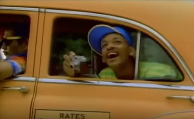 Will Smith rides a taxi meme template