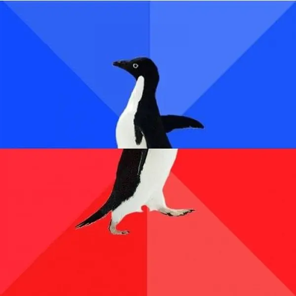 Socially Awkward Awesome Penguin blank meme template
