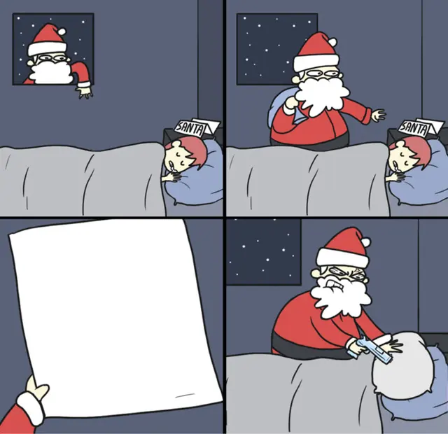 Letter to Murderous Santa blank meme template