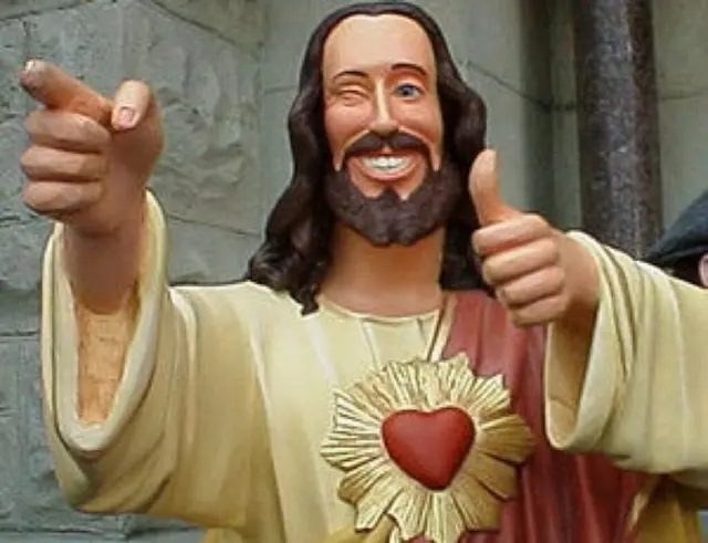 Buddy Christ blank meme template