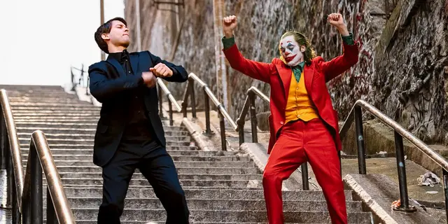 Peter Parker and Joker dancing blank meme template