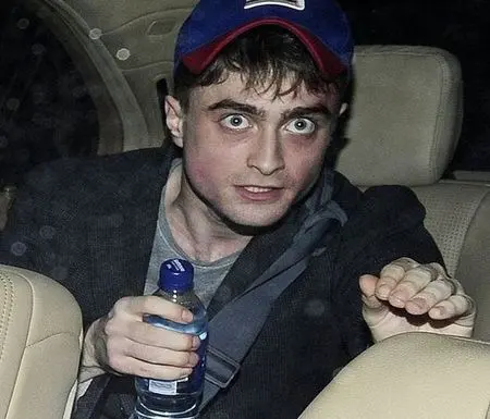 Stoned Daniel Radcliffe blank meme template