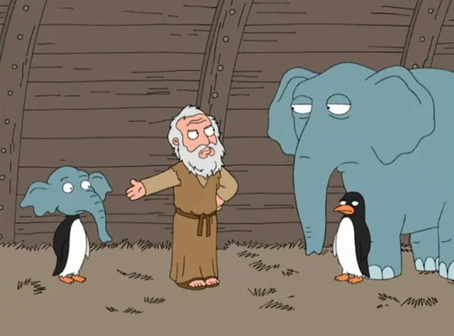 Elephant and penguin from “Family Guy” meme template