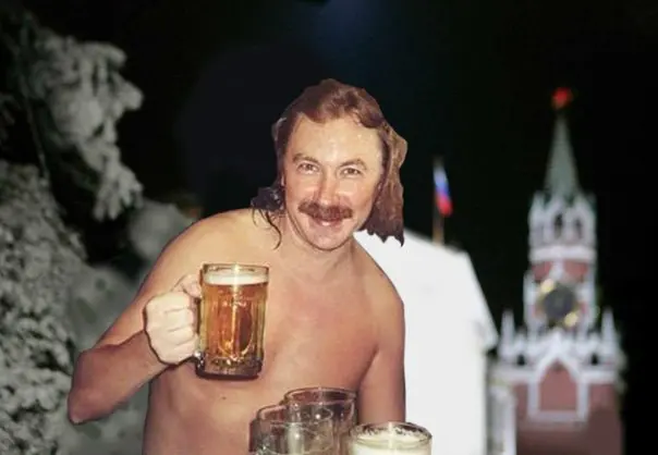 Igor Nikolaev with beer blank meme template