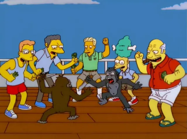 Simpsons Monkey Fight blank meme template