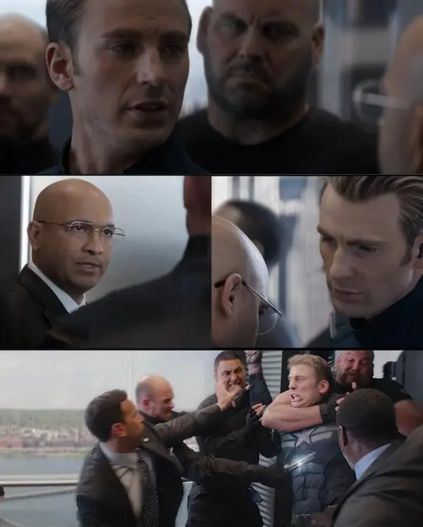 Captain America Elevator Fight Dad Joke blank meme template