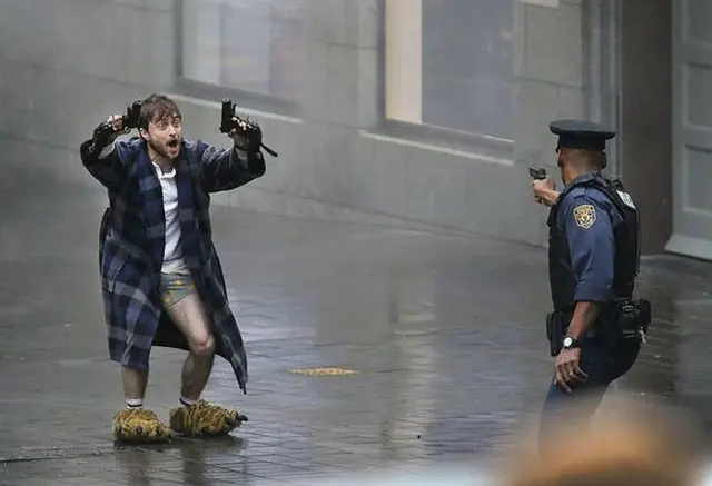 Radcliffe with pistols blank meme template
