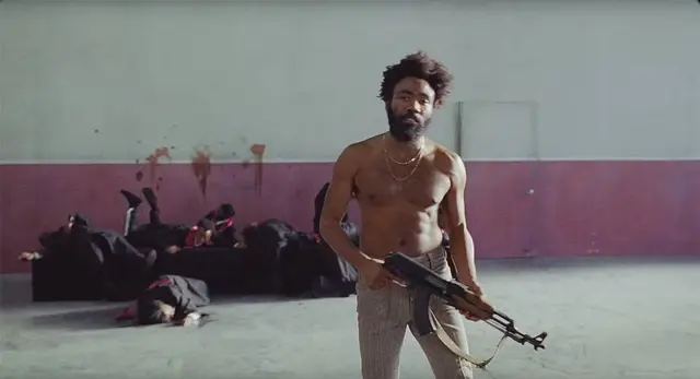 Шаблон мема «Мемы из клипа This is America» без готовой подписи