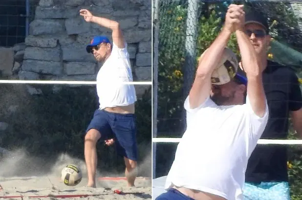DiCaprio plays volleyball blank meme template