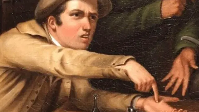 Angry man pointing at hand blank meme template