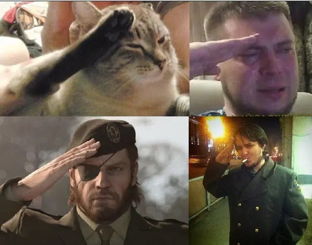 Everyone salutes blank meme template