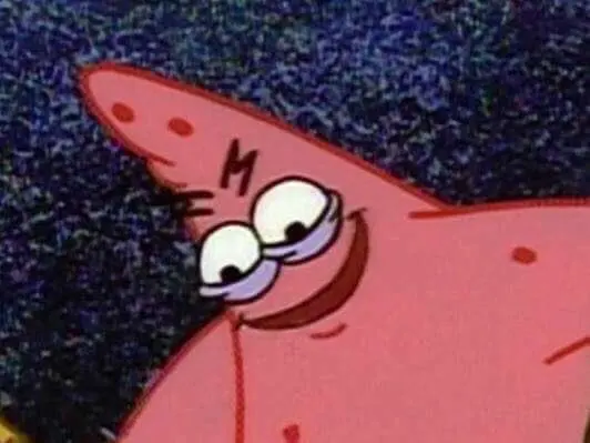 Evil Patrick meme template