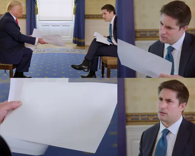 Trump interview blank meme template