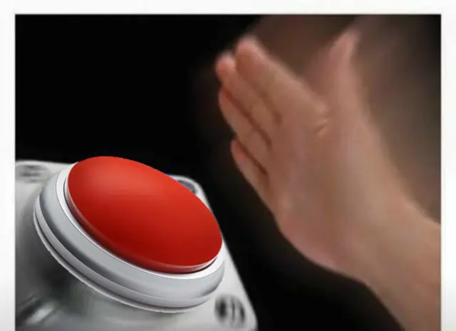 Red Button Hand blank meme template