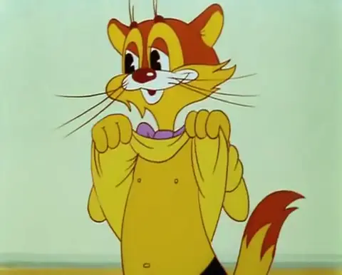 Leopold the cat shows his chest blank meme template