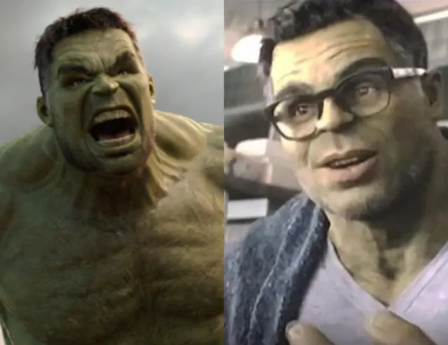 Evil Hulk and Hulk with glasses blank meme template