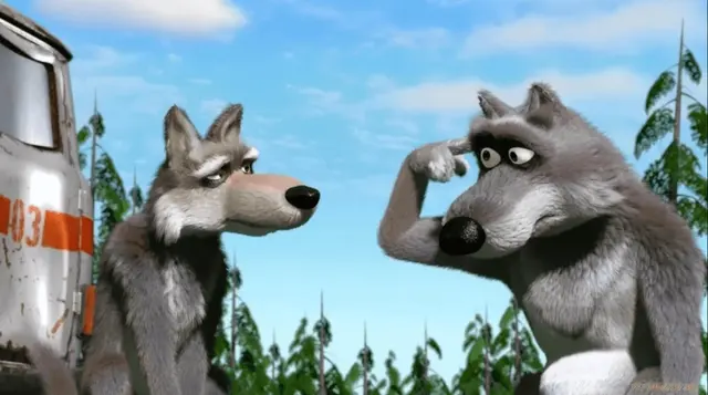 Wolf with a finger to his temple blank meme template