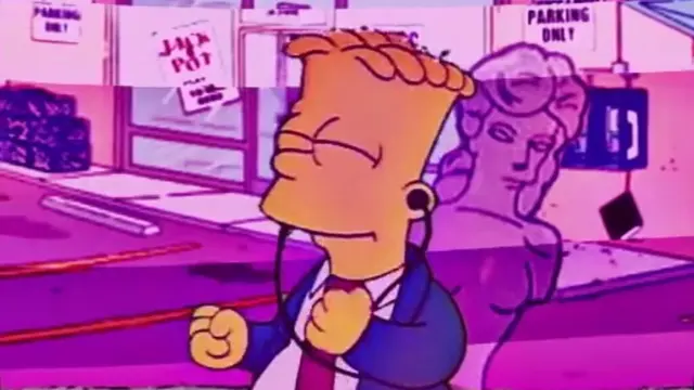 Шаблон мема «Simpsonwave»