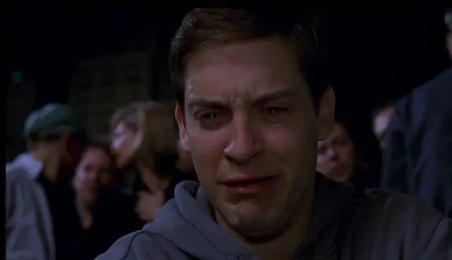 Crying Peter Parker blank meme template