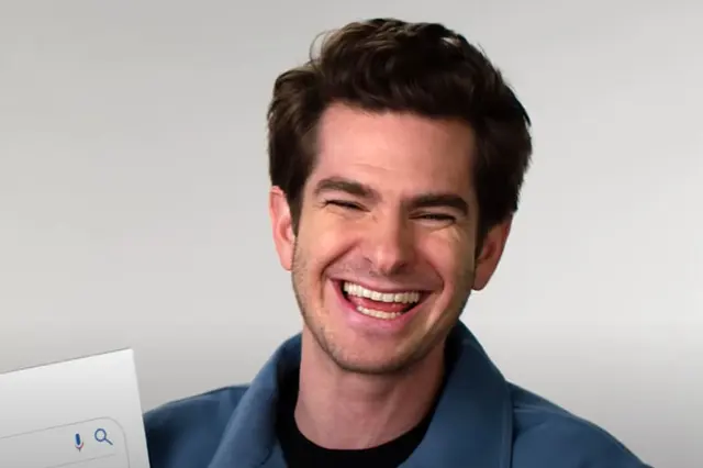Andrew Garfield Laughing blank meme template