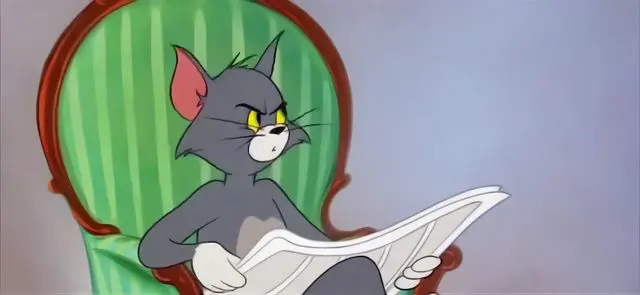 Tom cat with newspaper blank meme template