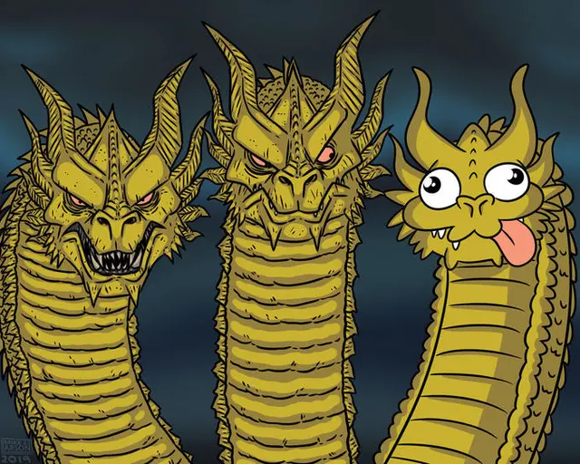 Three-Headed Dragon blank meme template