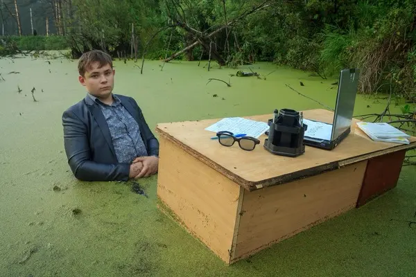Schoolboy in the swamp blank meme template