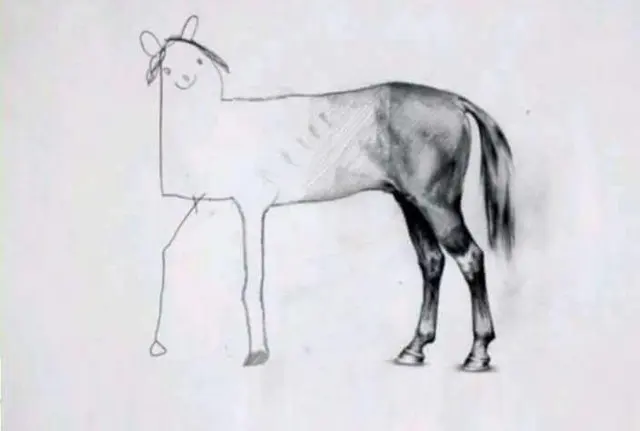 Unfinished Horse Drawing blank meme template