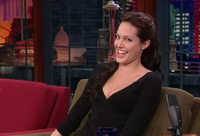 Angelina Jolie laughs blank meme template