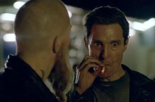McConaughey nervously smokes blank meme template