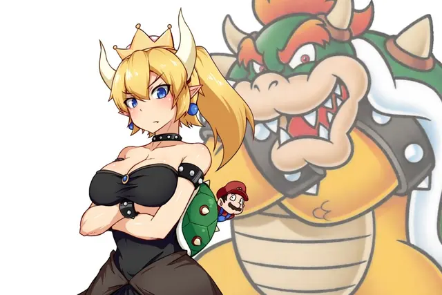 Шаблон мема «Bowsette (Боузетта)» без готовой подписи