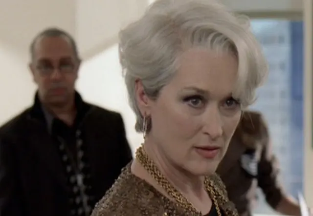 Miranda Priestly Looking At Your Shoes blank meme template