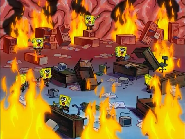 spongebob fire blank meme template