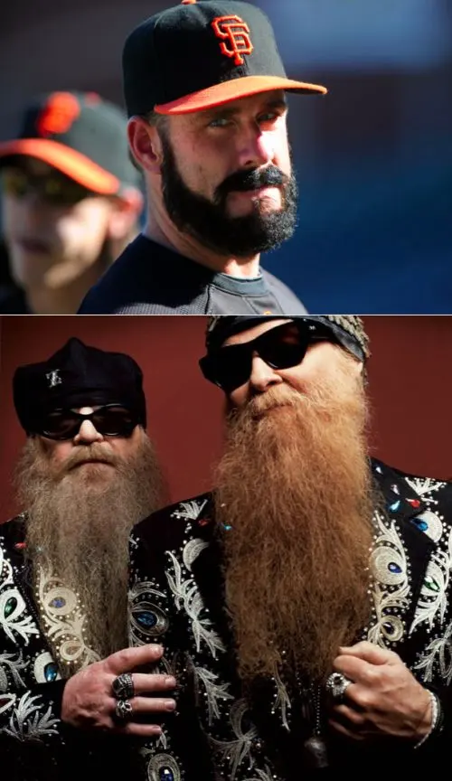 Шаблон мема «Брайан Уилсон против ZZ Top» без готовой подписи