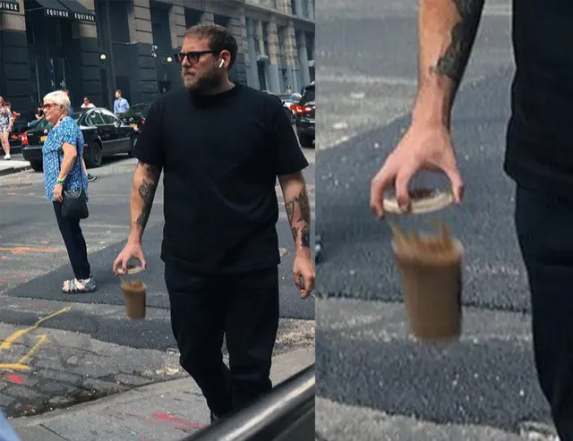 Jonah Hill Dropping Coffee blank meme template