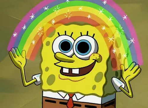 Imagination Spongebob blank meme template