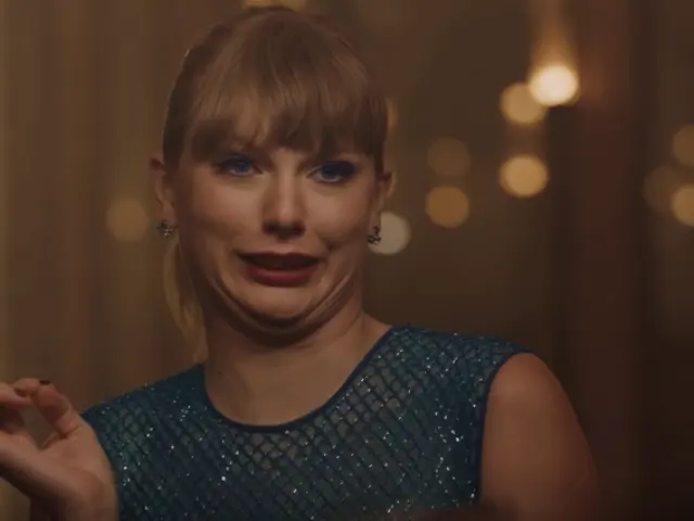 Taylor Swift's grimaces in the Delicate video blank meme template