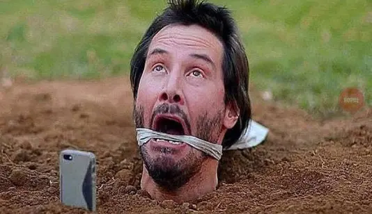 Keanu Reeves in the ground blank meme template