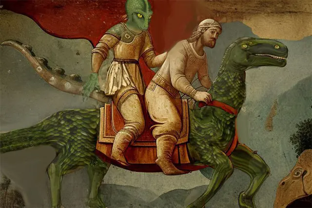 War of the ancient Rus with lizards blank meme template