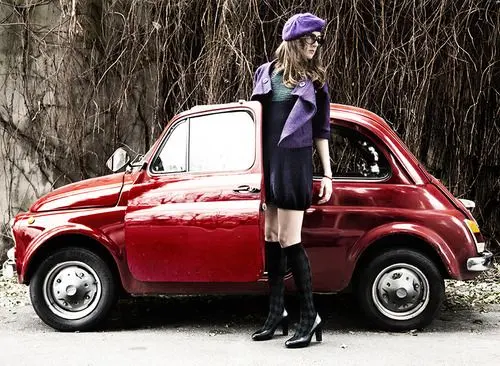 Girl Fiat 500 blank meme template